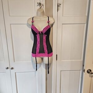 Sexy Black and Pink Lace Lingerie ( Runs Small)